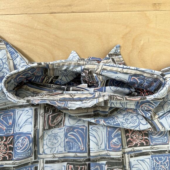 Reyn Spooner Hawaiian Shirt XL Blue Floral Sun Art Hawaii Surfing Vacation - Picture 7 of 8
